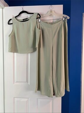 Sage Wide-Leg Jumpsuit Set by Unknown Brand